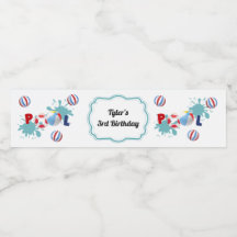 Etiqueta de Garrafa de Água da Festa de Bola de Pr