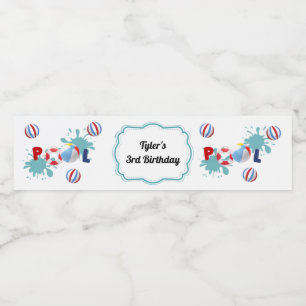 Etiqueta de Garrafa de Água da Festa de Bola de Pr