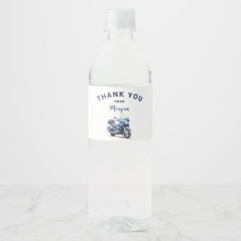 Etiqueta de Garrafa de Água de Aniversário de Moto