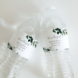Etiqueta de Garrafa de Água de Casamento Emerald 