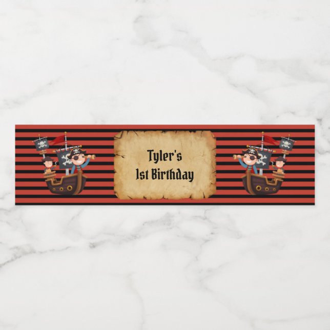 Etiqueta de Garrafa de Água de Pirata (Rótulo Único)