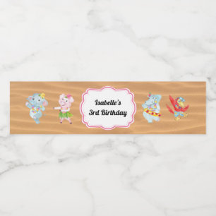 Etiqueta de Garrafa de Água do Partido Luau Beach