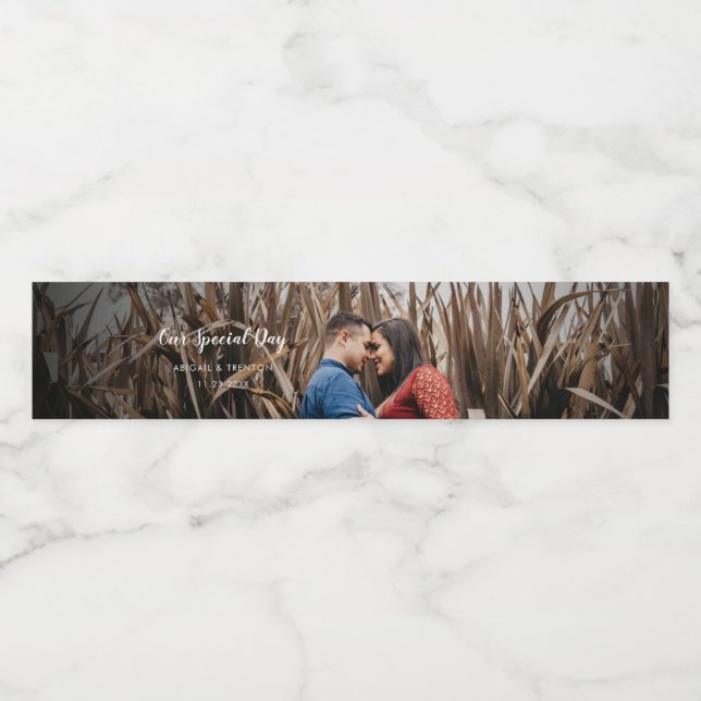 Etiqueta de Garrafa de Água Fotográfica para Dia d (Rótulo Único)