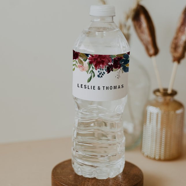 Etiqueta de Garrafa de Água Outono Rústico Deslumb (Criador carregado)