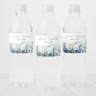 Etiqueta de Garrafa de Água para Casamento com Peô