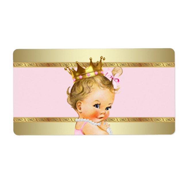 Etiqueta de Garrafa de Água para Chá de Bebê Princ (Frente)