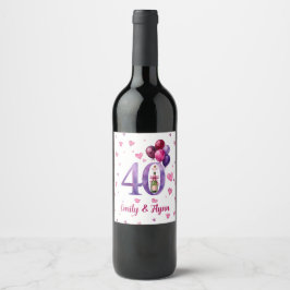 Etiqueta de Garrafa de Aniversário de Casamento de