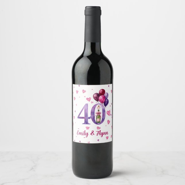 Etiqueta de Garrafa de Aniversário de Casamento de (Frente)