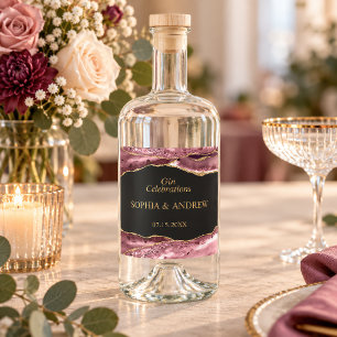 Etiqueta de Garrafa de Bebida Alcoólica Casamento