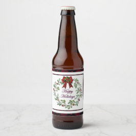 Etiqueta de Garrafa de Cerveja de Xadrez Vermelha