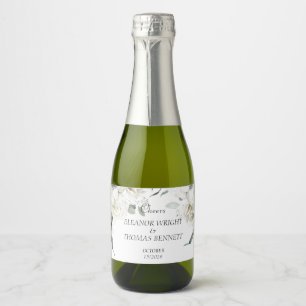 Etiqueta de Garrafa de Champanhe Mini Floral Botân