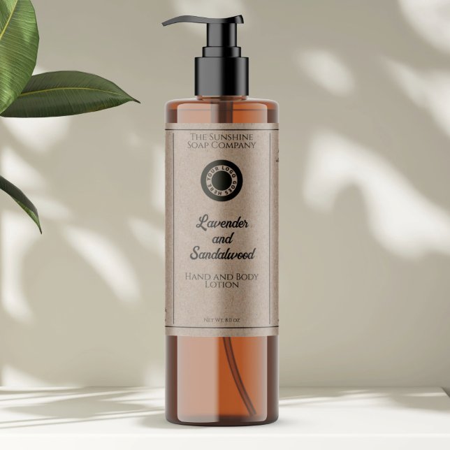 Etiqueta de garrafa de cosmética estilo papel Kraf (Criador carregado)