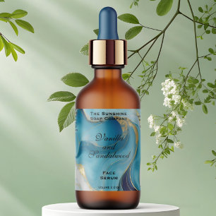 Etiqueta de Garrafa de Cosméticos de Folha Azul e