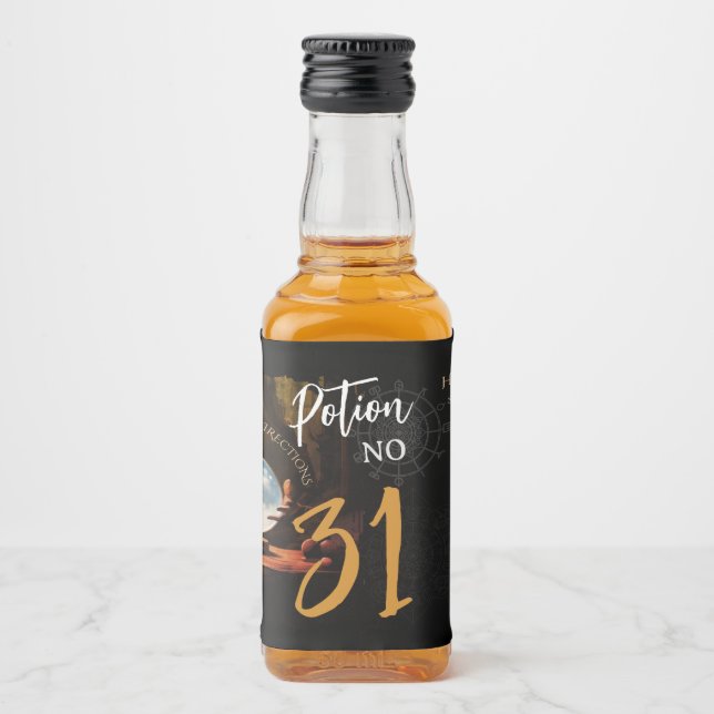 Etiqueta de Garrafa de Halloween do Fortune Teller (Frente)