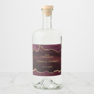 Etiqueta de Garrafa de Licor Dourada de Casamento