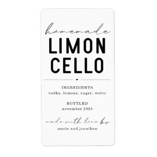 Etiqueta de Garrafa de Limoncello, caseira e perso