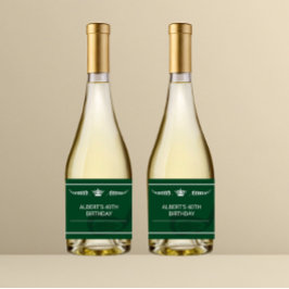 Etiqueta de Garrafa de Vinho Champanhe de Aniversá