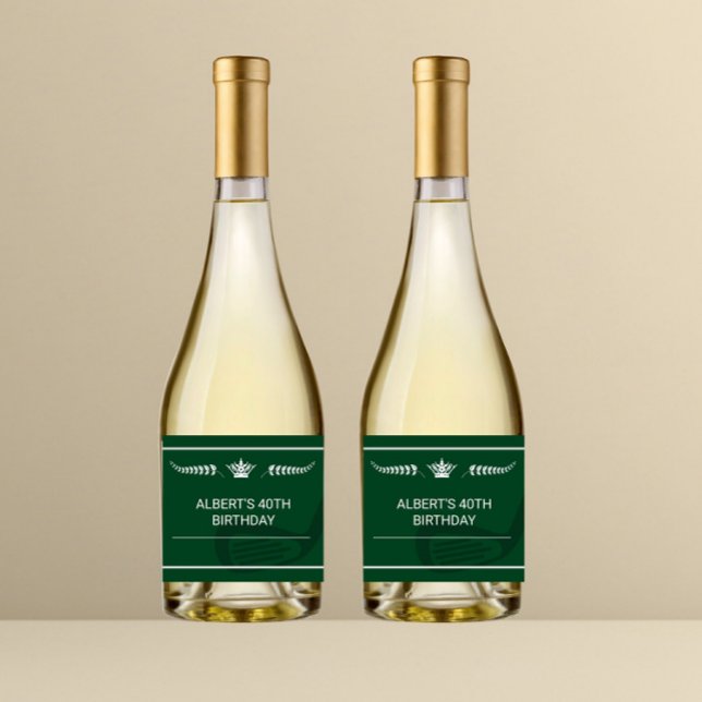Etiqueta de Garrafa de Vinho Champanhe de Aniversá (golf birthday bottle label, golf champagne label, golf party drink label, golf theme bottle sticker,)