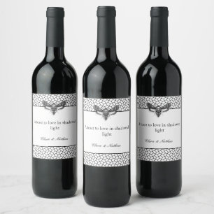 Etiqueta de Garrafa de Vinho de Casamento Caveira