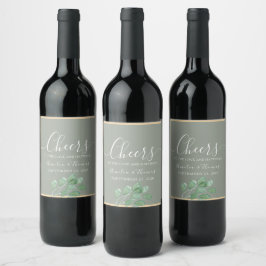 Etiqueta de Garrafa de Vinho de Casamento Verde Sa