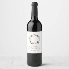 Etiqueta de garrafa de vinho de Natal Personalizad