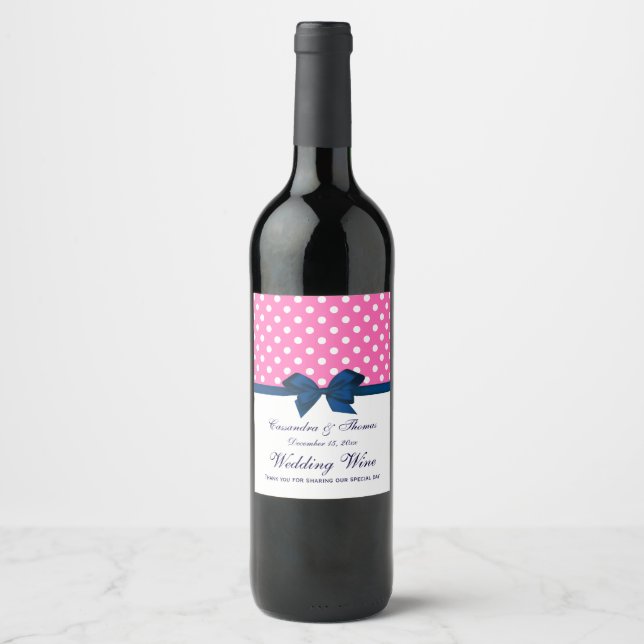 Etiqueta de Garrafa de Vinho DIY BG Branco Pontos  (Frente)