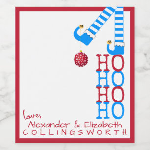 Etiqueta de Garrafa de Vinho do Elfo de Natal Dive