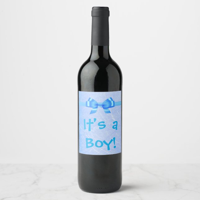 Etiqueta de garrafa de vinho "É um Menino" (Frente)