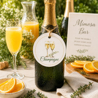 Etiqueta de Garrafa para Bar de Mimosa de Champanh