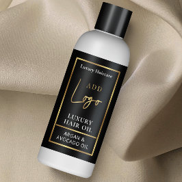 Etiqueta de Garrafa Preta e Dourada do logotipo 4 