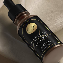 Etiqueta de Garrafa Preto-Chic e Logotipo Dourado