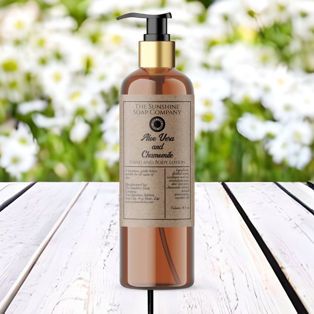 Etiqueta de garrafas de cosméticos estilo Kraft co (Criador carregado)