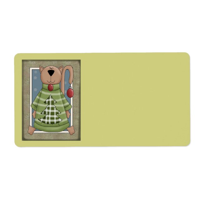 Etiqueta de Gato de Natal (Frente)