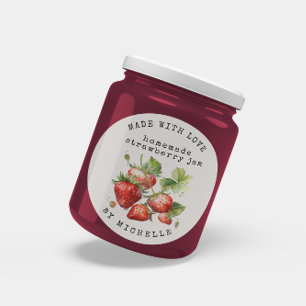 Etiqueta de Geléia de Morango Aquarela para Enlata