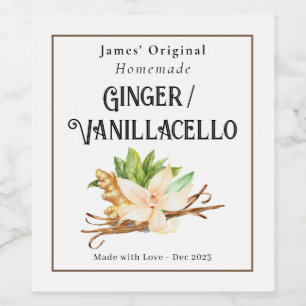 Etiqueta de Ginger/Vanillacello caseira personaliz