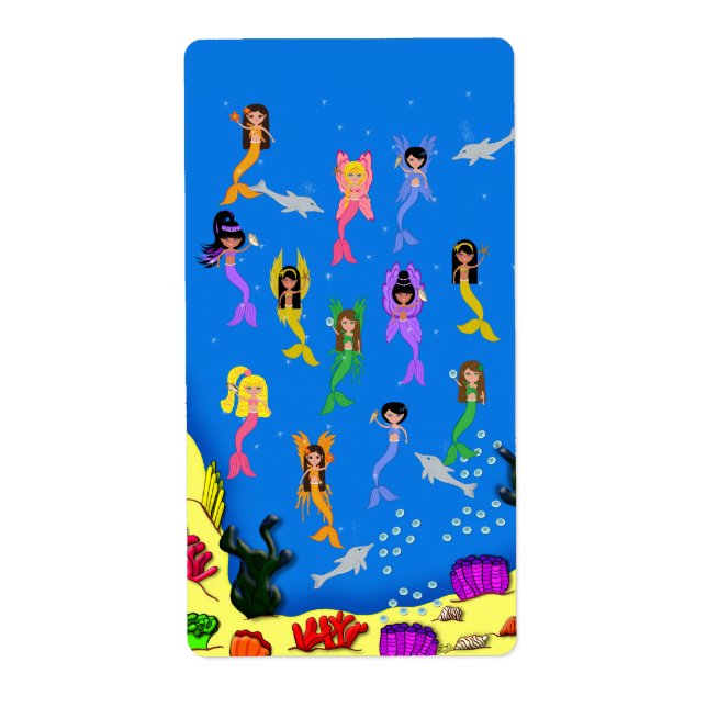 Etiqueta de Golfinhos Sereias (Frente)