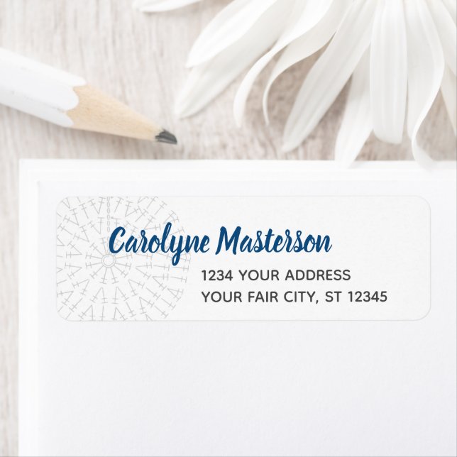 Etiqueta de Gráfico de Crochê Azul Clássico (Insitu)