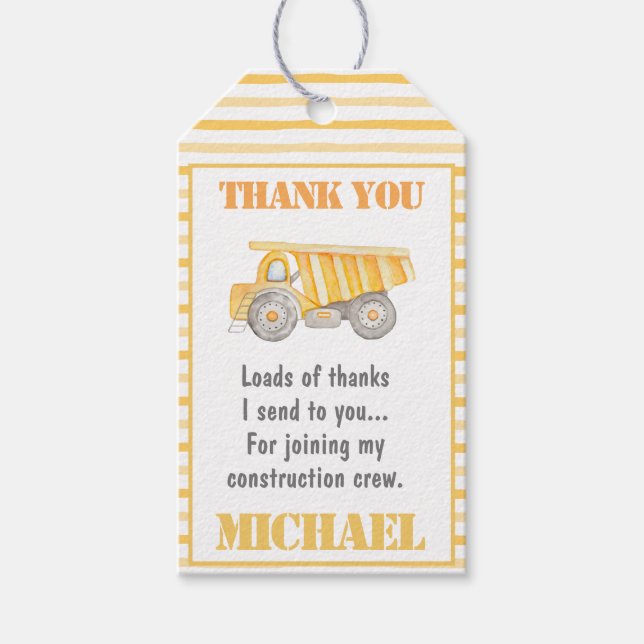 Etiqueta de Grupo de Caminhão de Construção (Frente)