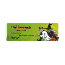 Etiqueta de Halloween de Aniversário de Criança Fe