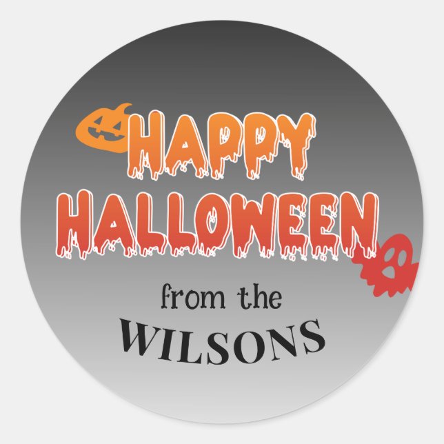 Etiqueta de Halloween Feliz Personalizada: Adicion (Frente)