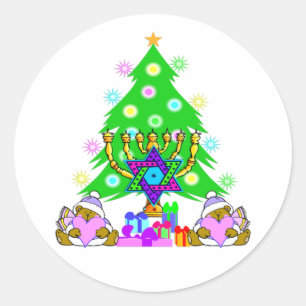 Etiqueta de Hanukkah e de Natal