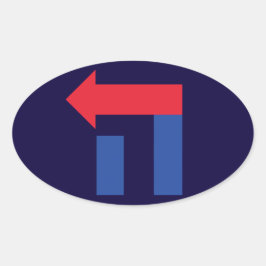 Etiqueta de Hillary Hillary, oval vermelho azul he