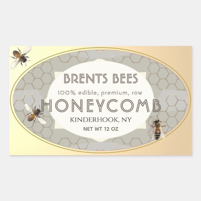 Etiqueta de Honeycomb com Borda Dourada de Bebês H (Frente)