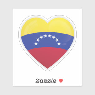 Etiqueta de Ícone de Amor com Sinalizador Venezuel
