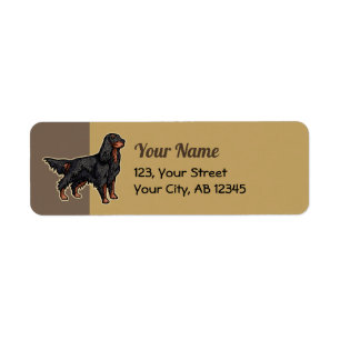Etiqueta de Ilustração do Gordon Setter