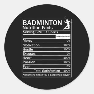 Etiqueta de Ingredientes de Badminton Engraçado