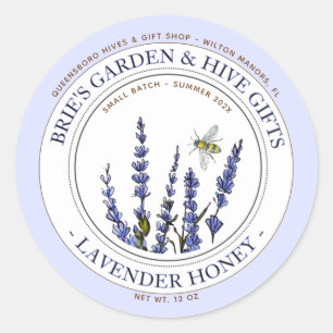 Etiqueta de Jaar de Mel de lavanda com Abelhas de