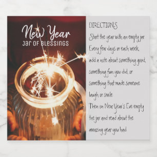 Etiqueta de Jar de Ano Novo de Bençãos