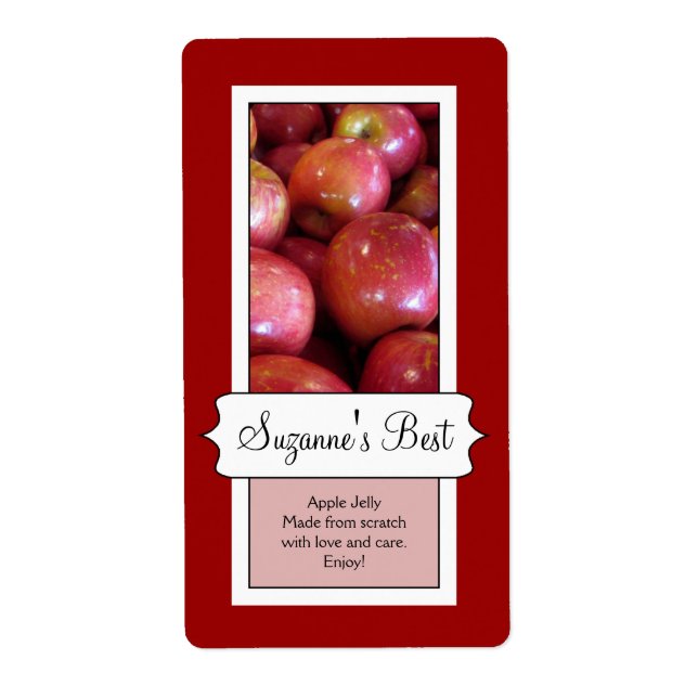 Etiqueta de Jar de Canning Personalizada, Apple (Frente)