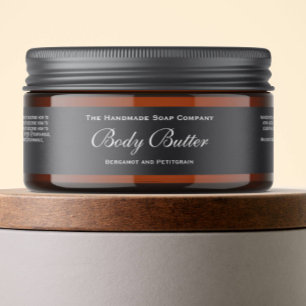Etiqueta de Jar de Cosmética de Cinza Clássica 1"